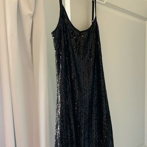 Black sparkly shift dress